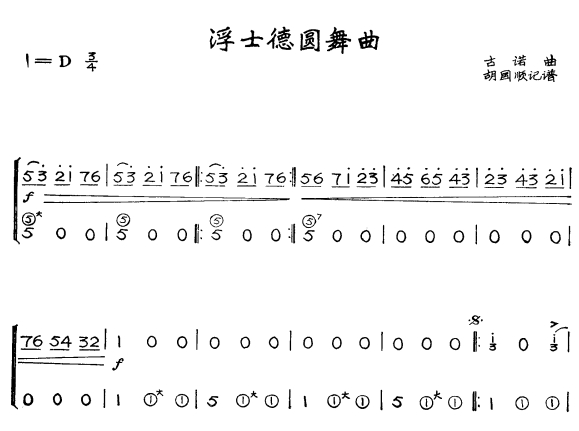 浮士德圆舞曲1电子琴曲谱（图1）