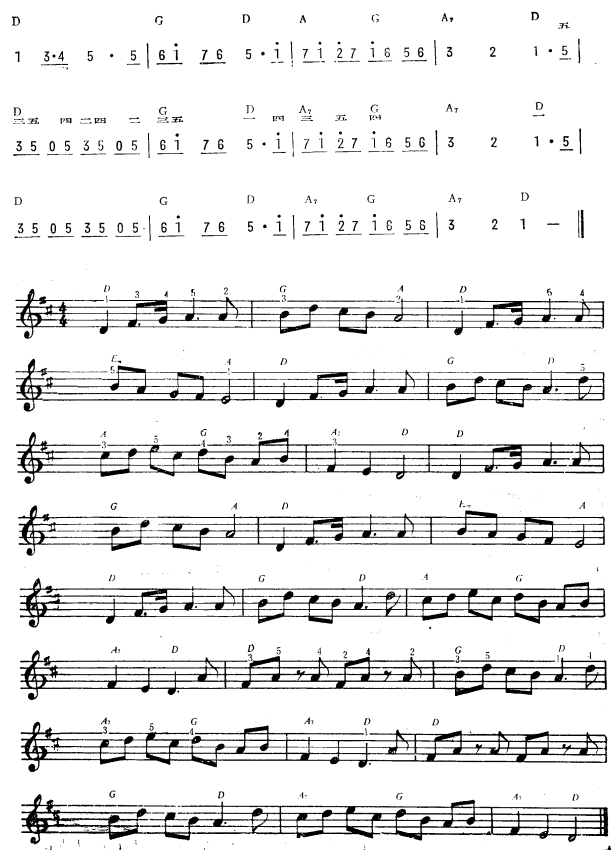 老黑奴（简线谱）电子琴曲谱（图2）
