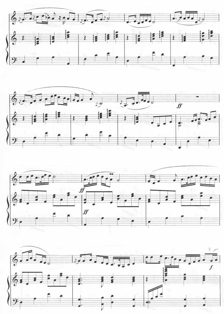 乡歌（十孔笛五线谱）笛子（箫）曲谱（图4）