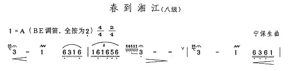 春到湘江(八级)笛子（箫）曲谱（图1）