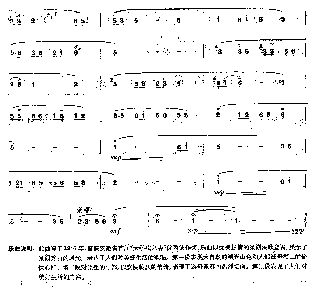 巢湖泛舟笛子（箫）曲谱（图5）