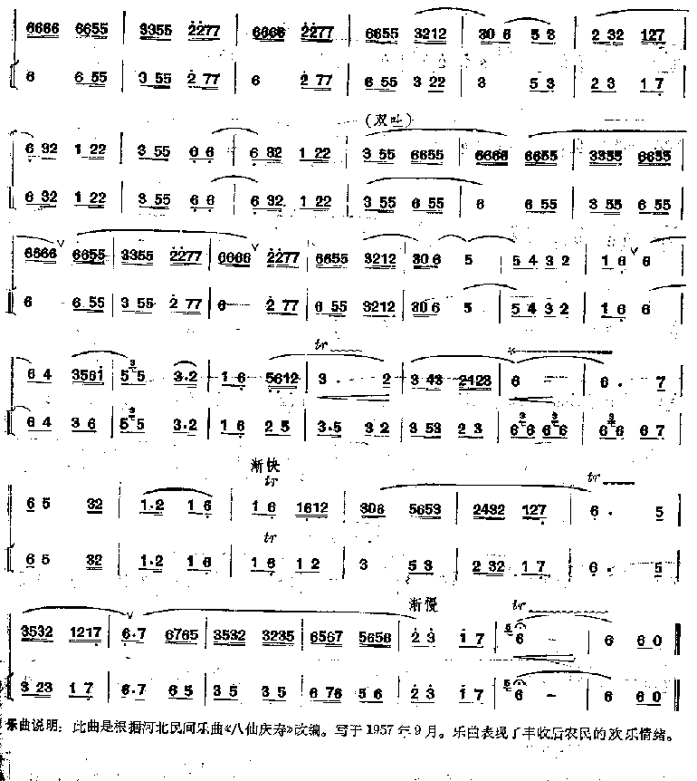 庆丰收－河北民间乐曲笛子（箫）曲谱（图3）