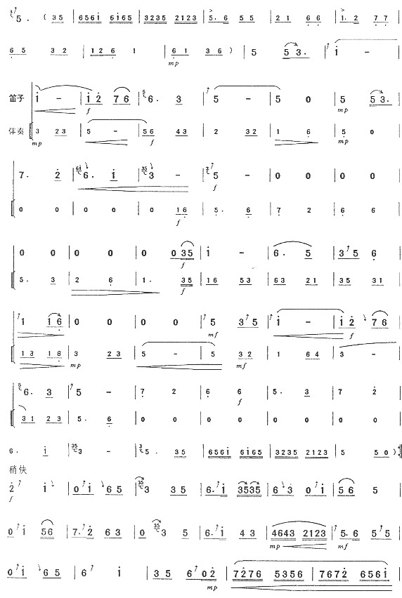 京调(五级)笛子（箫）曲谱（图2）