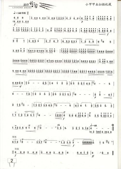 天路笛子（箫）曲谱（图2）