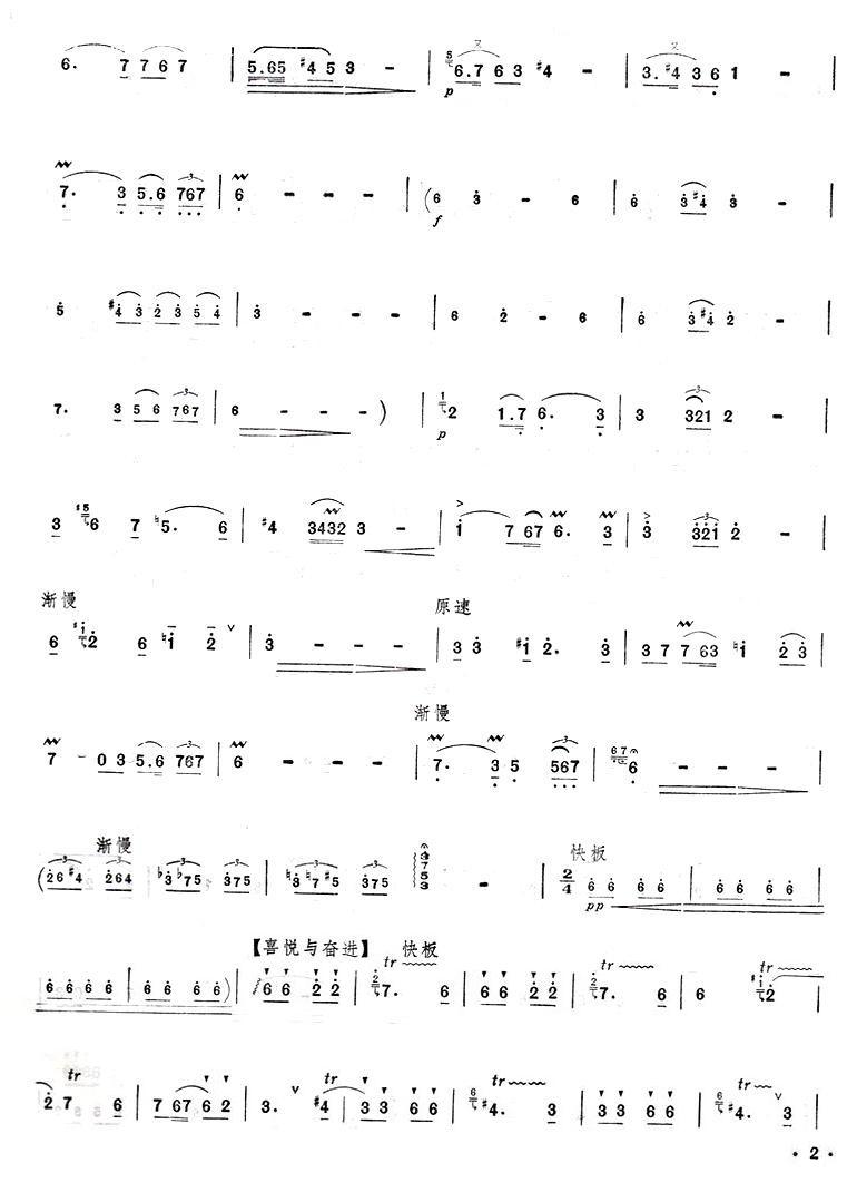 向往（笛子独奏）笛子（箫）曲谱（图2）