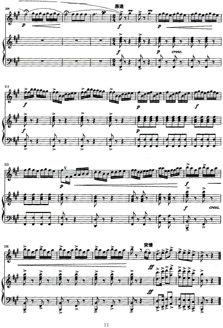 沂蒙山抒怀（钢琴伴奏）笛子（箫）曲谱（图11）