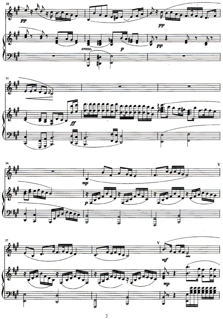 沂蒙山抒怀（钢琴伴奏）笛子（箫）曲谱（图3）