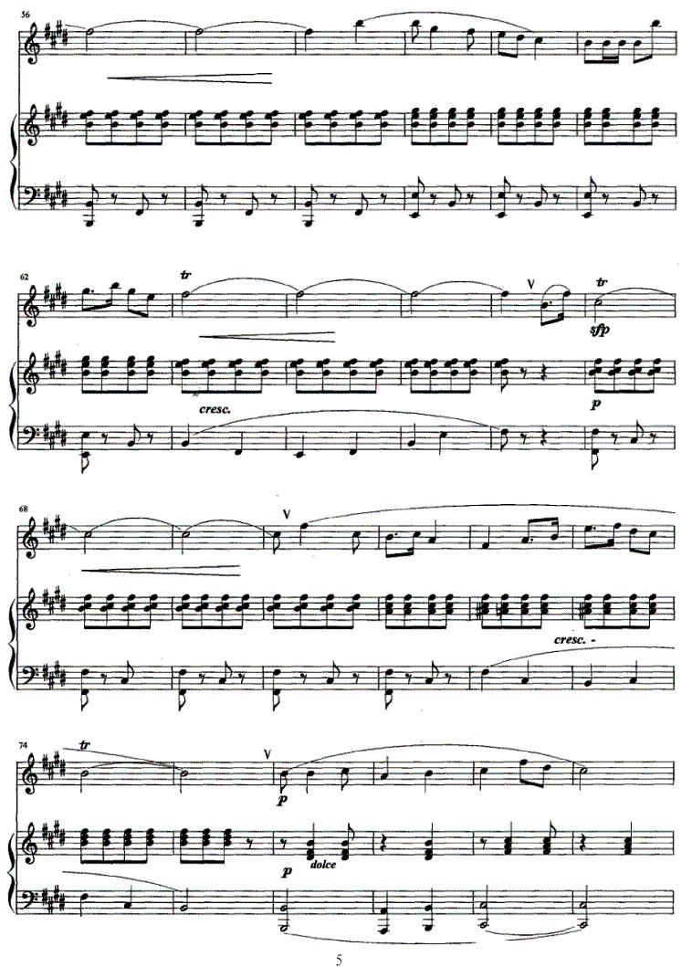 沂蒙山抒怀（钢琴伴奏）笛子（箫）曲谱（图5）