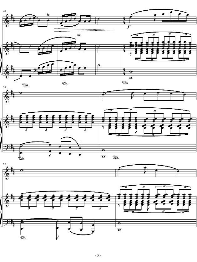 渔舟唱晚（笛+钢琴）笛子（箫）曲谱（图5）