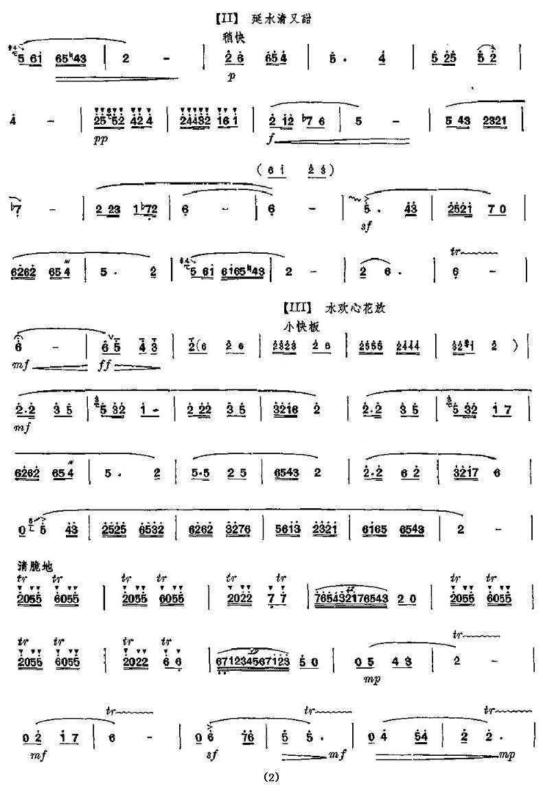 延河水笛子（箫）曲谱（图2）