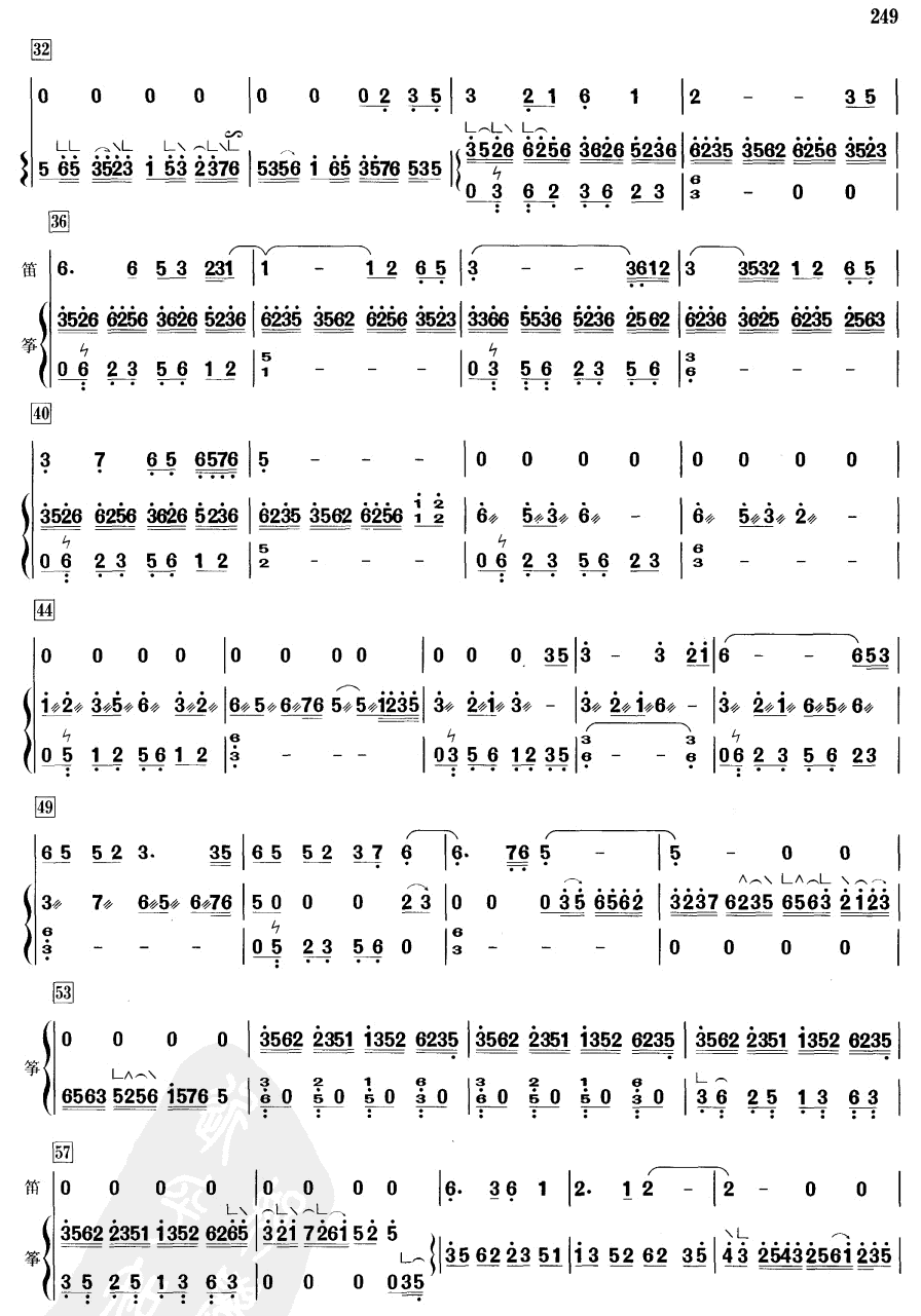 虎跑听泉(笛筝)笛子（箫）曲谱（图2）