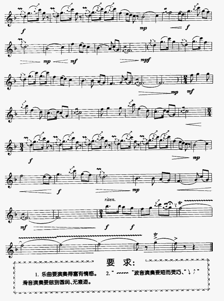 三十里铺（竖笛独奏）笛子（箫）曲谱（图3）