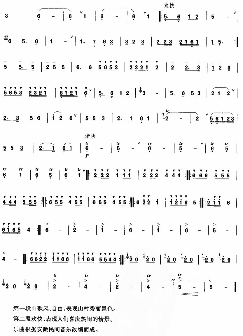 山村新歌笛子（箫）曲谱（图3）