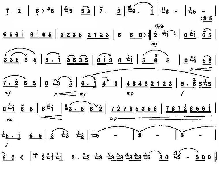 京调（笛子演奏谱）笛子（箫）曲谱（图2）