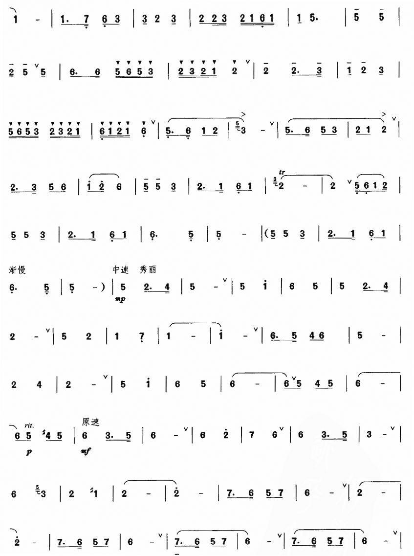 山村新歌笛子（箫）曲谱（图2）