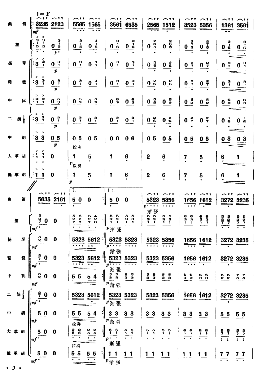 水乡新歌（7-13）笛子（箫）曲谱（图3）