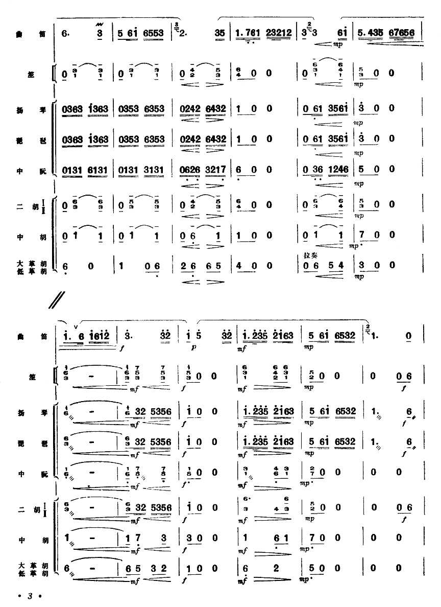 水乡新歌（1-6）笛子（箫）曲谱（图3）