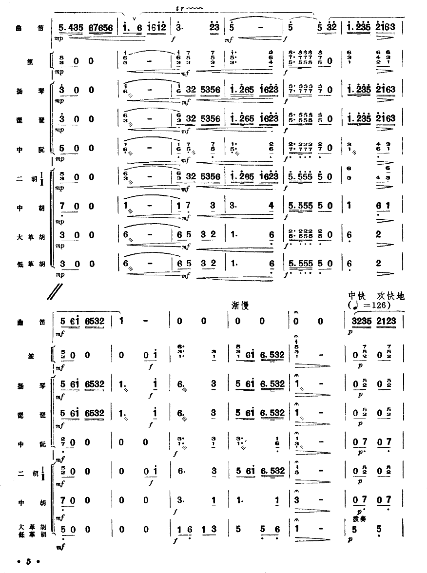 水乡新歌（1-6）笛子（箫）曲谱（图5）