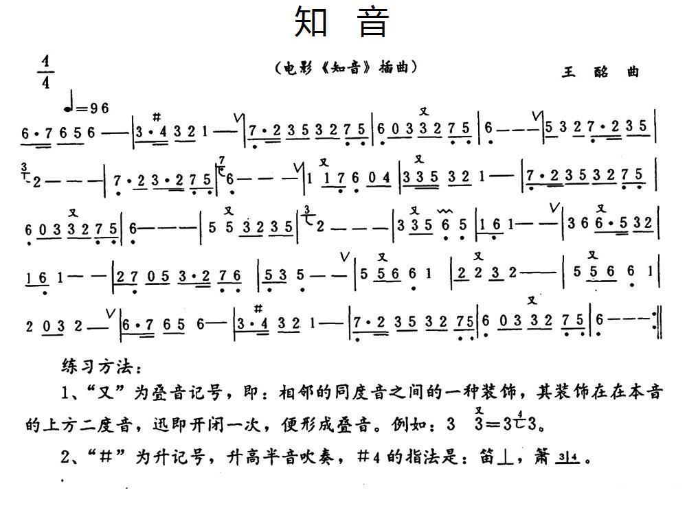 知音笛子（箫）曲谱（图2）