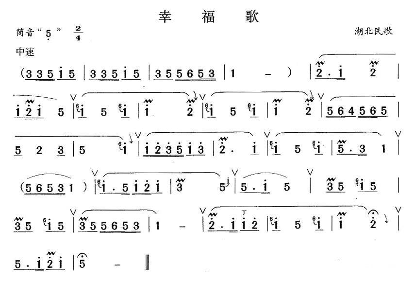 幸福歌笛子（箫）曲谱（图1）