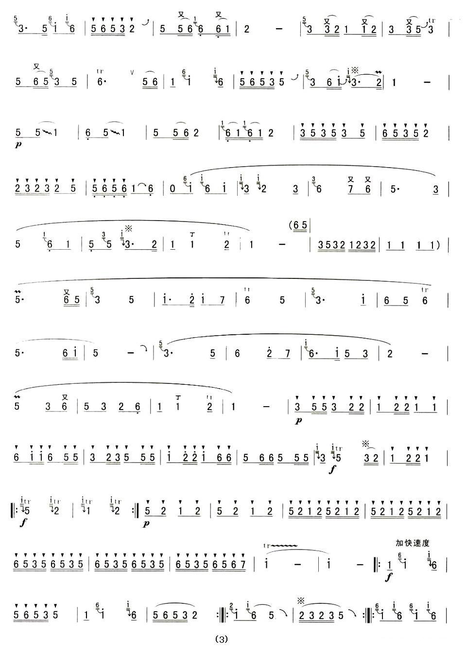 金秋短笛笛子（箫）曲谱（图3）