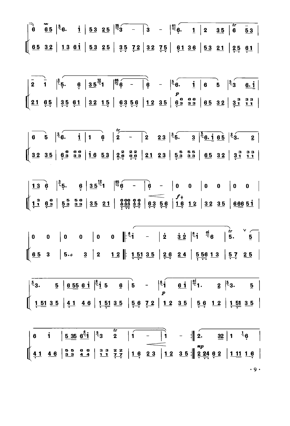 牧民新歌(笛子独奏扬琴伴奏)笛子（箫）曲谱（图3）