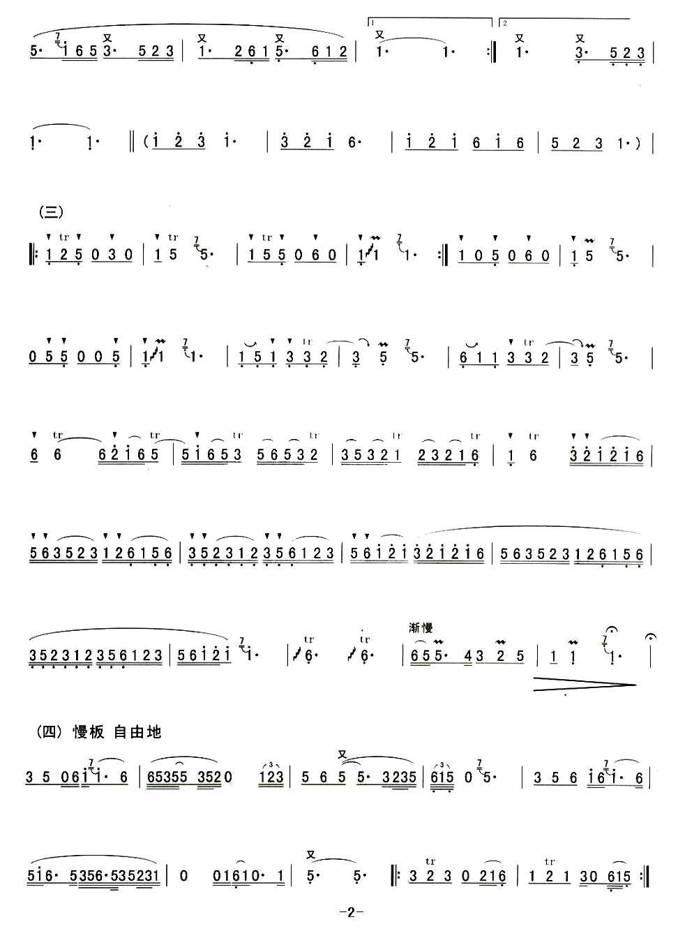 醉歌笛子（箫）曲谱（图2）