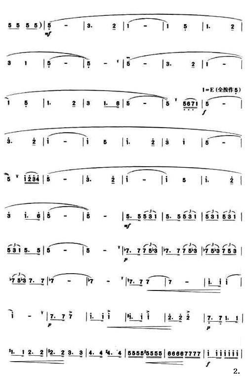 边防骑兵(笛子乐谱)笛子（箫）曲谱（图2）