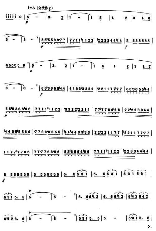 边防骑兵(笛子乐谱)笛子（箫）曲谱（图3）