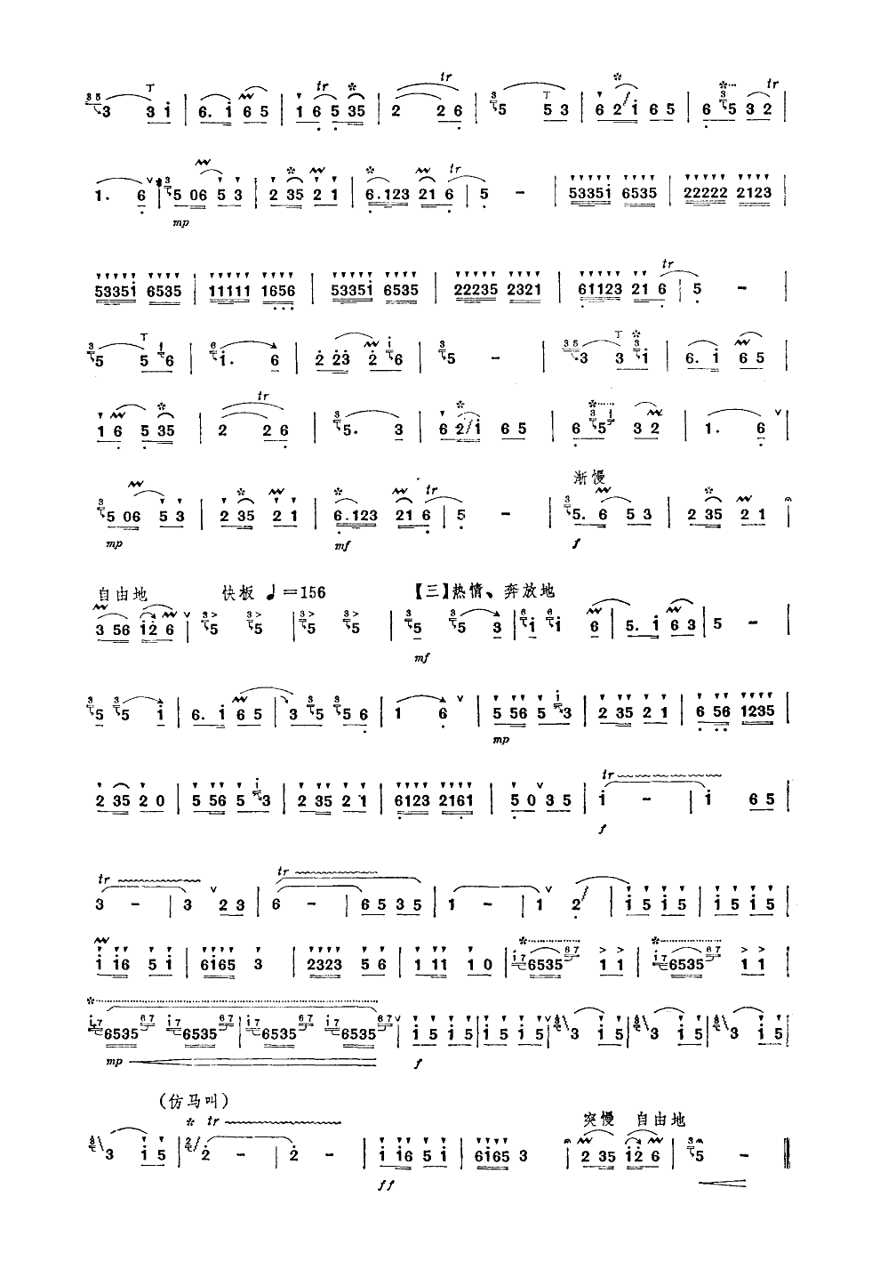 扬鞭催马运粮忙(笛子独奏)笛子（箫）曲谱（图2）
