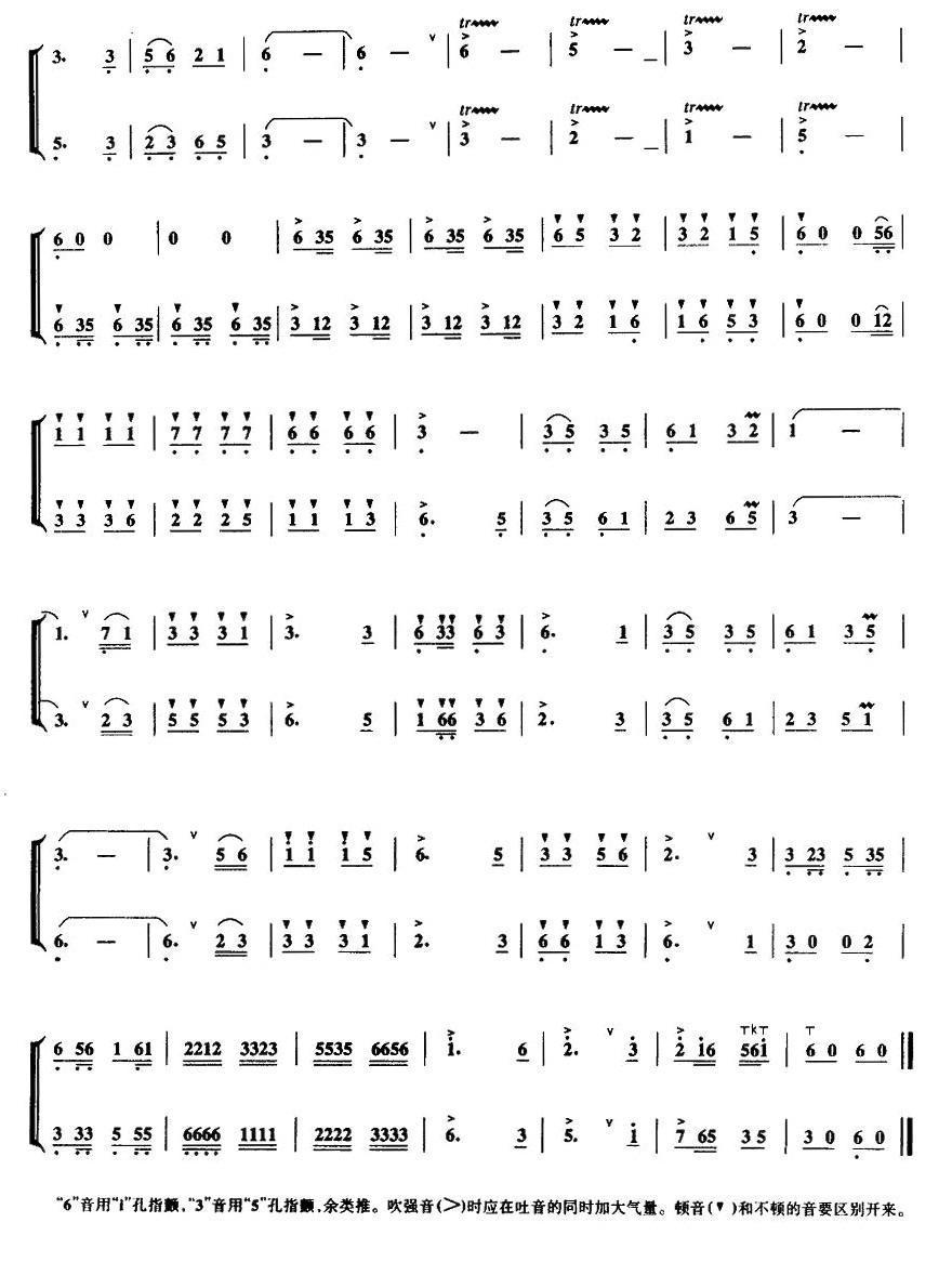 草原小姐妹（二重奏）笛子（箫）曲谱（图2）