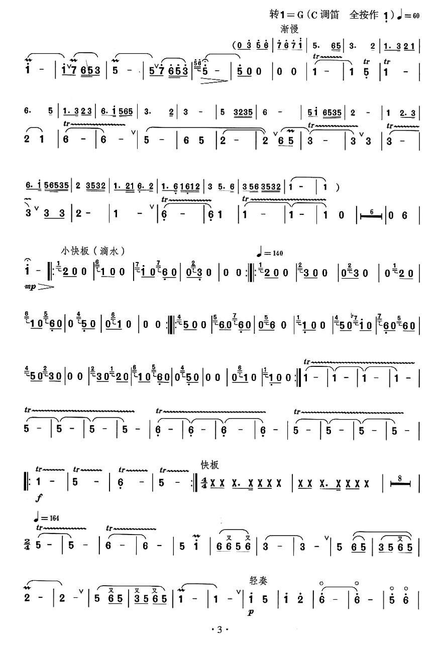 汇流笛子（箫）曲谱（图3）
