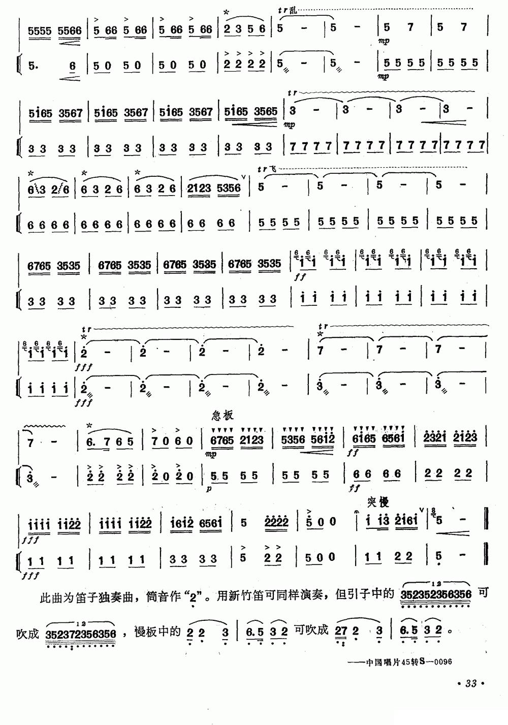 上游曲（笛子+伴奏）笛子（箫）曲谱（图3）