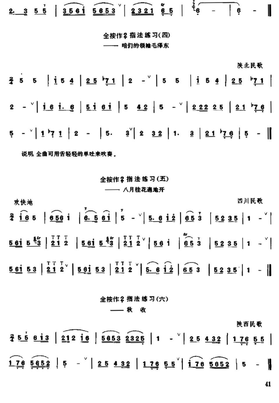 笛子全按作低音2指法练习笛子（箫）曲谱（图2）