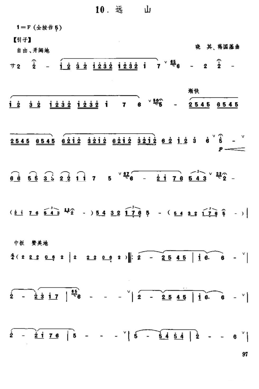 远山笛子（箫）曲谱（图1）