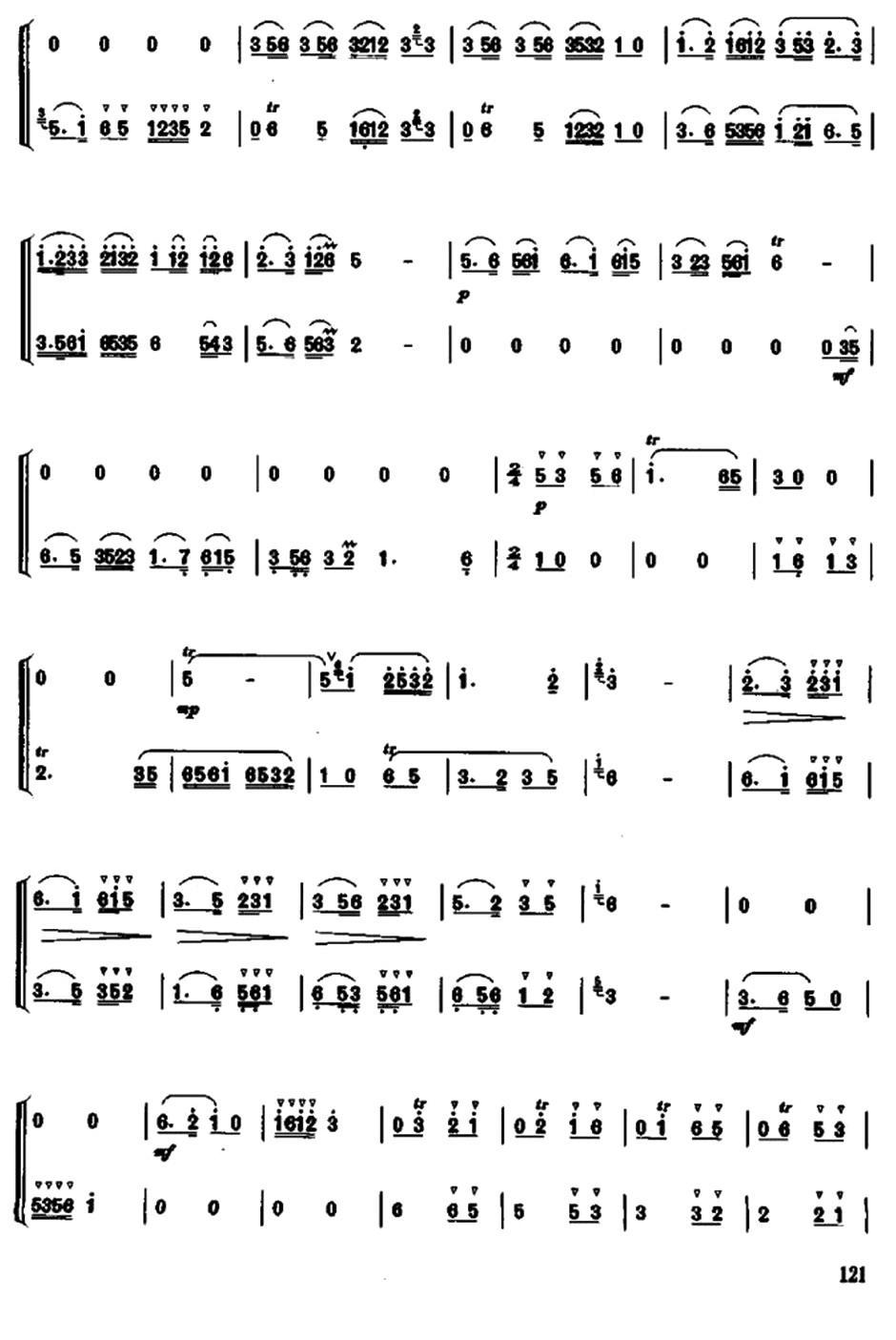 赛马篷（二重奏）笛子（箫）曲谱（图2）