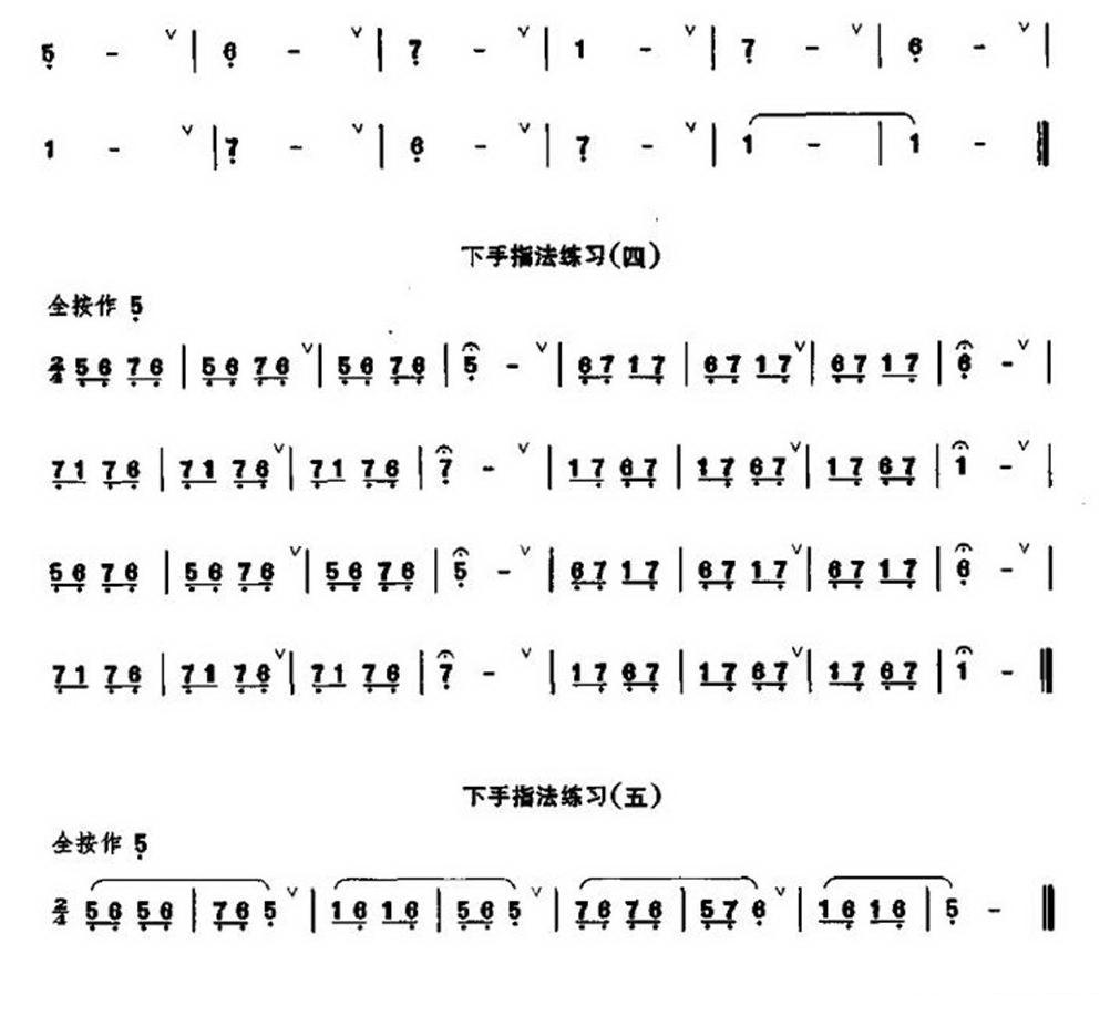 笛子下手指法练习笛子（箫）曲谱（图2）