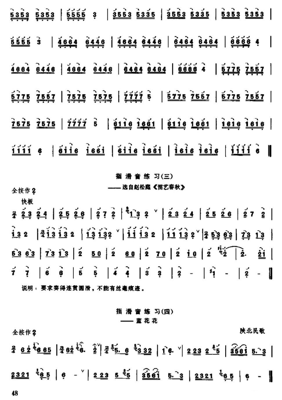 笛子滑音练习笛子（箫）曲谱（图2）