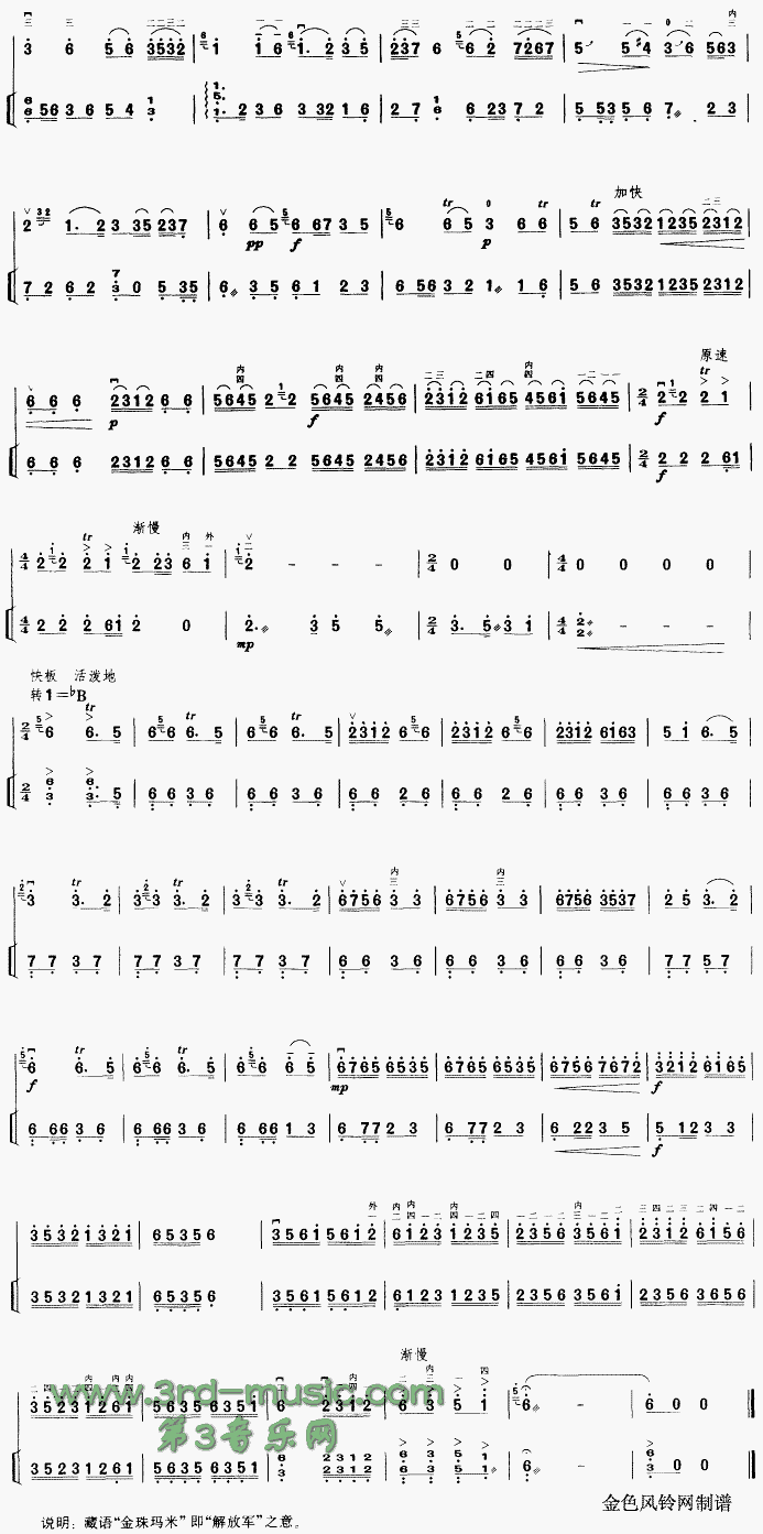 金珠玛米赞[二胡曲谱]二胡曲谱（图2）