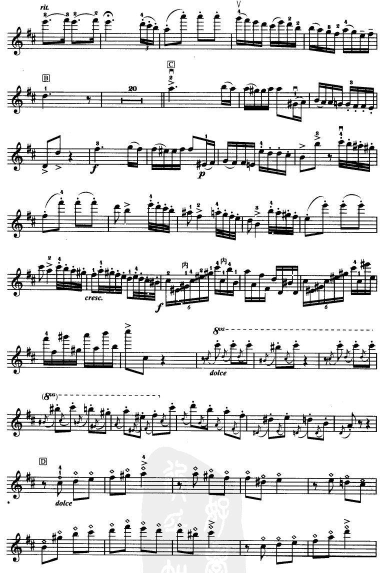 D大调小提琴协奏曲二胡曲谱（图4）