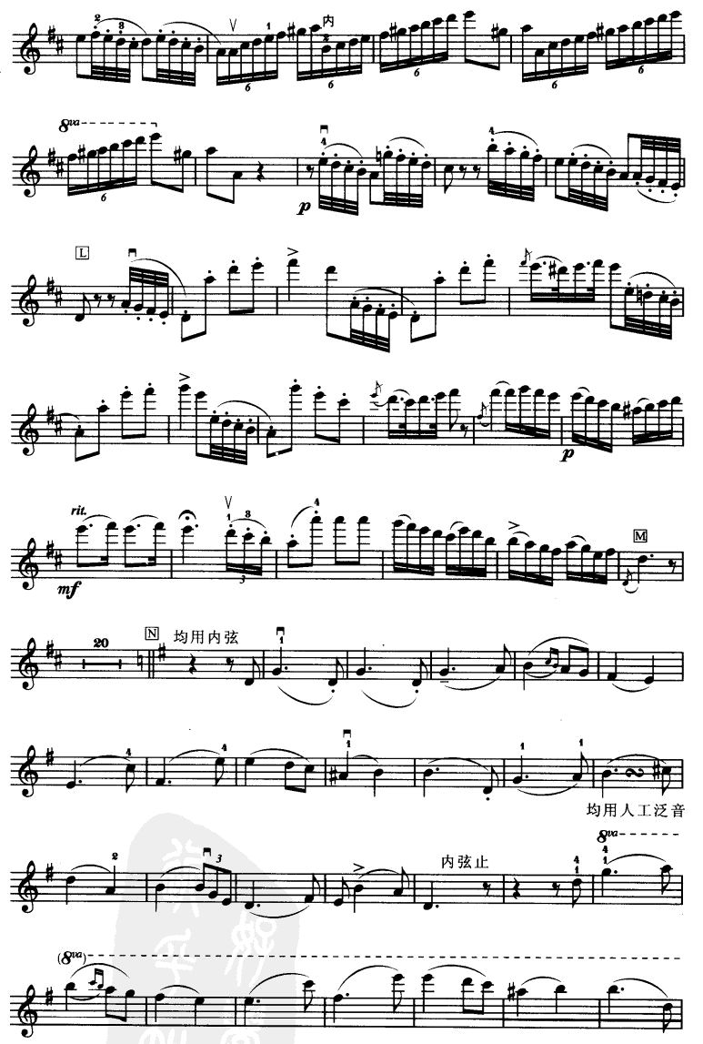 D大调小提琴协奏曲二胡曲谱（图8）