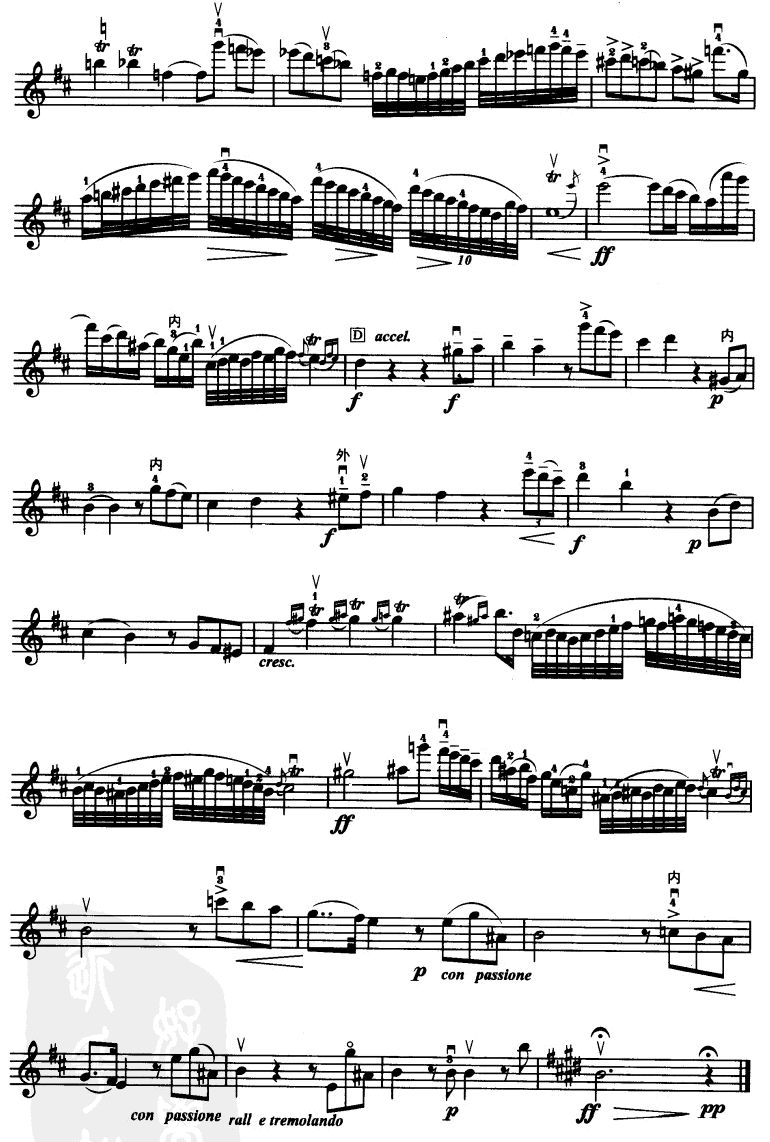 D大调小提琴协奏曲二胡曲谱（图2）