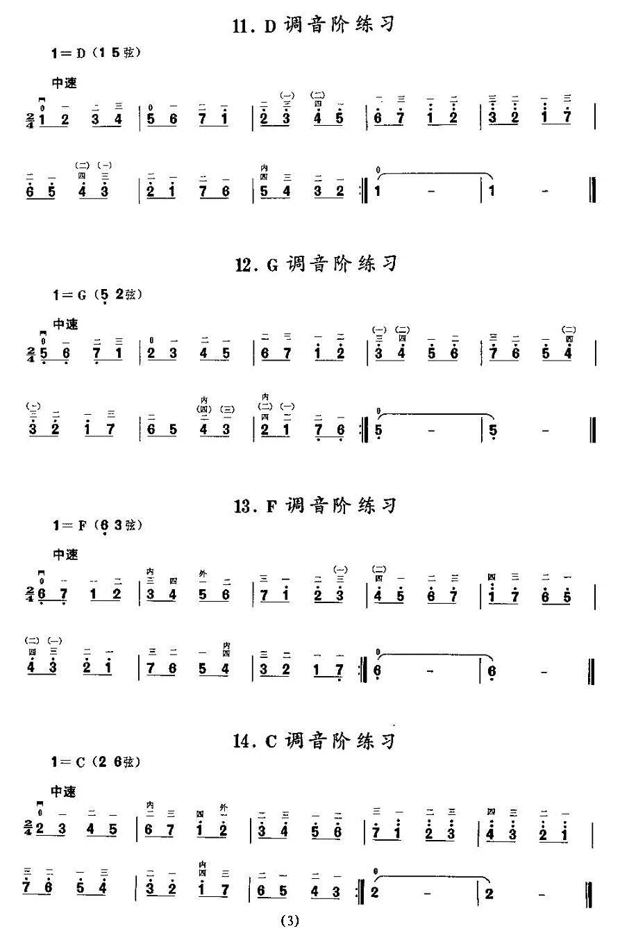 二胡微型练习曲：音阶练习二胡曲谱（图3）