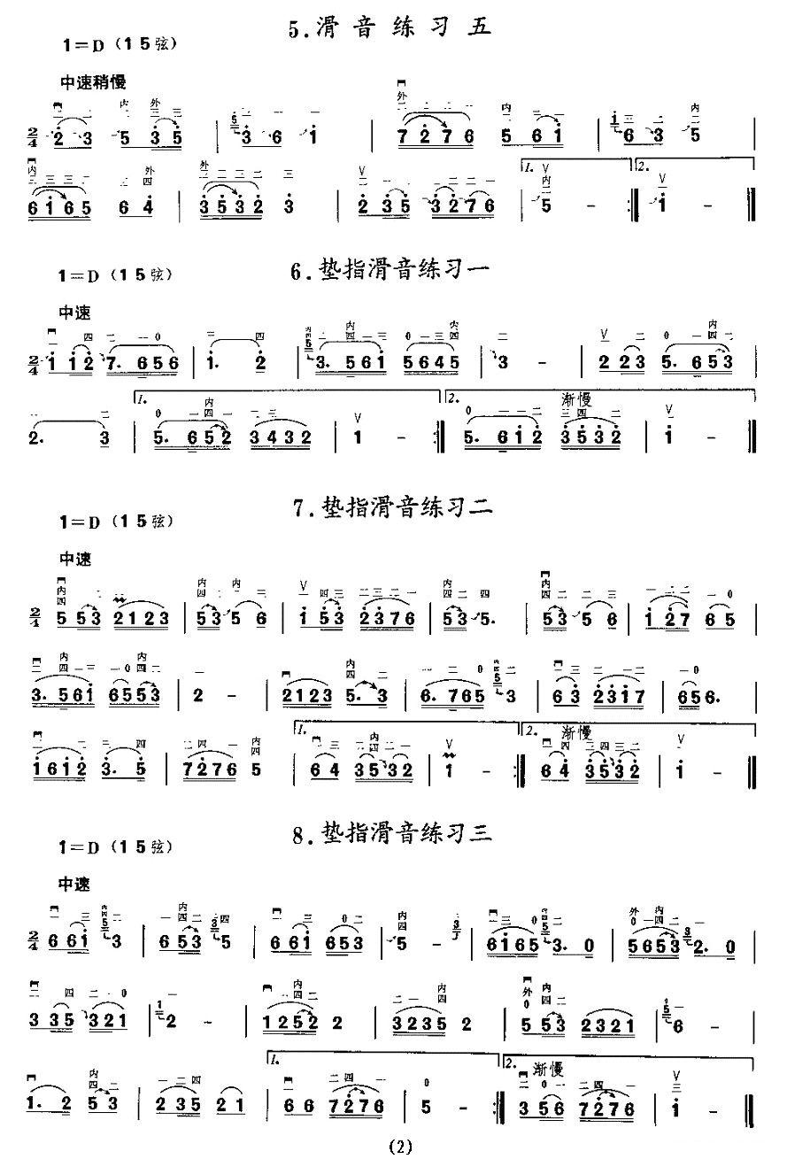 二胡微型练习曲：滑音练习二胡曲谱（图2）