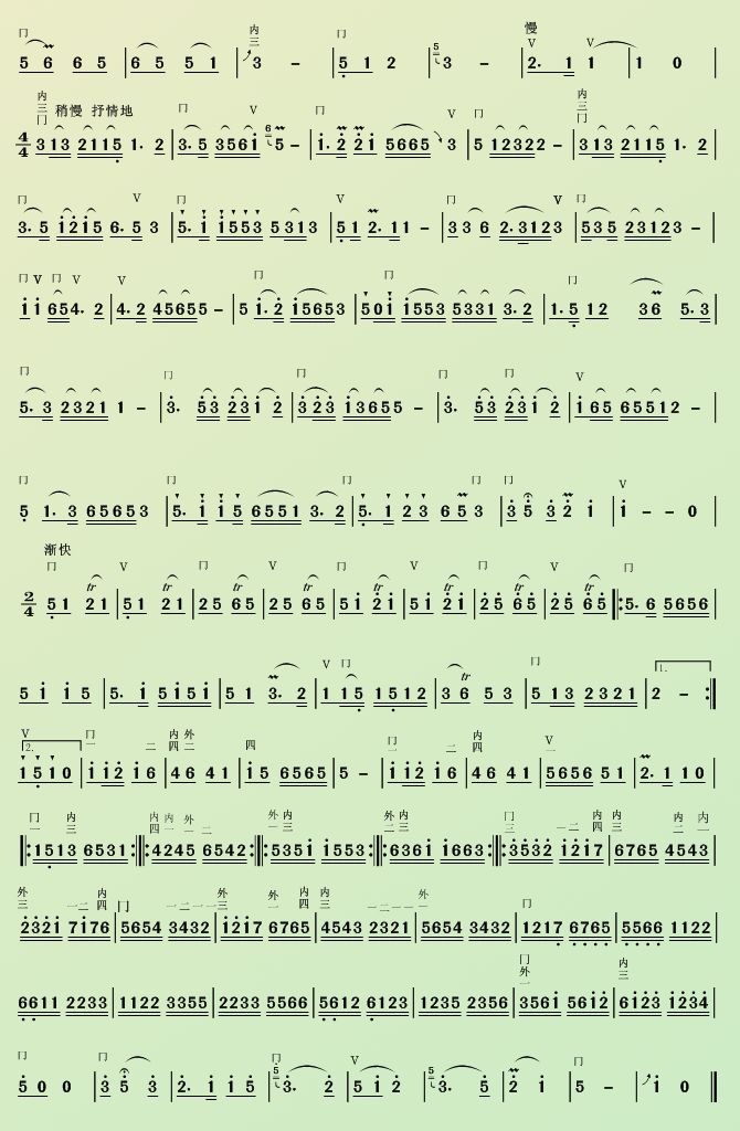 乌苏里欢歌二胡曲谱（图2）