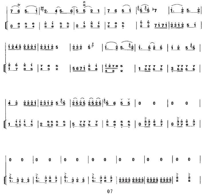 秦腔牌子曲（中音板胡+扬琴伴奏）二胡曲谱（图7）