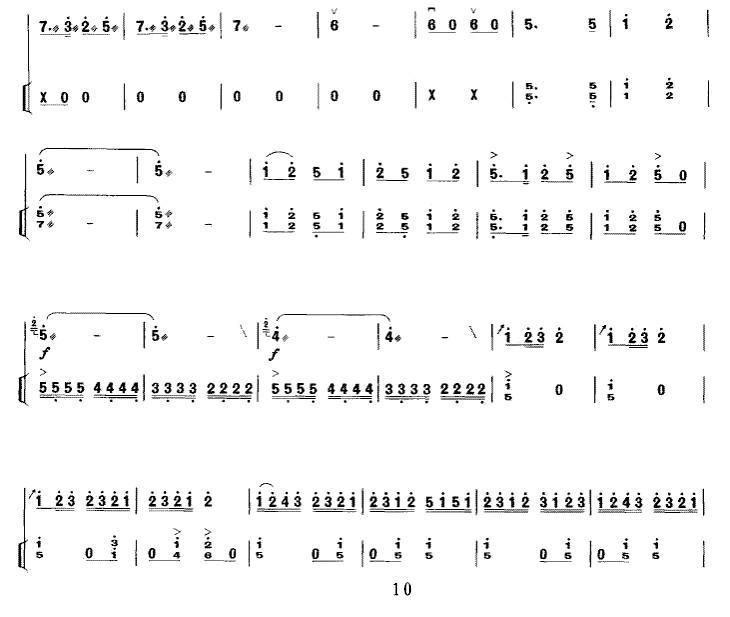 秦腔牌子曲（中音板胡+扬琴伴奏）二胡曲谱（图10）