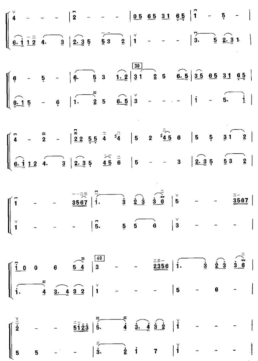 琴情（二胡二重奏）二胡曲谱（图2）