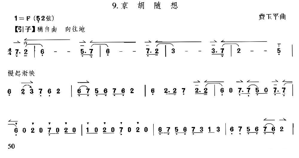 京胡随想（京胡）二胡曲谱（图1）