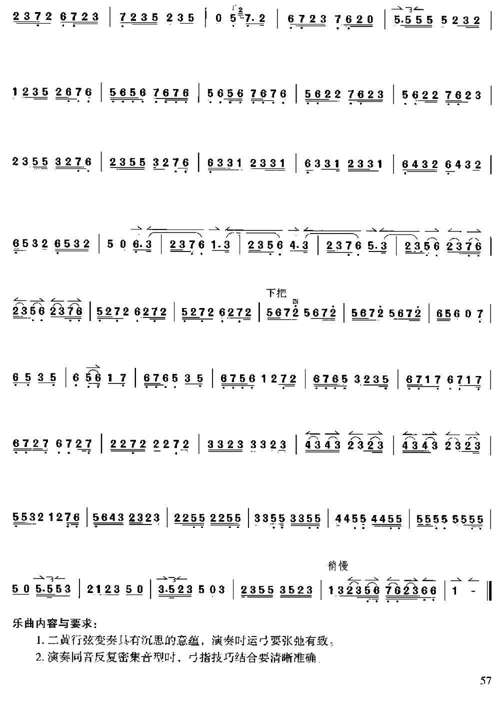 二黄行弦变奏（京胡）二胡曲谱（图2）